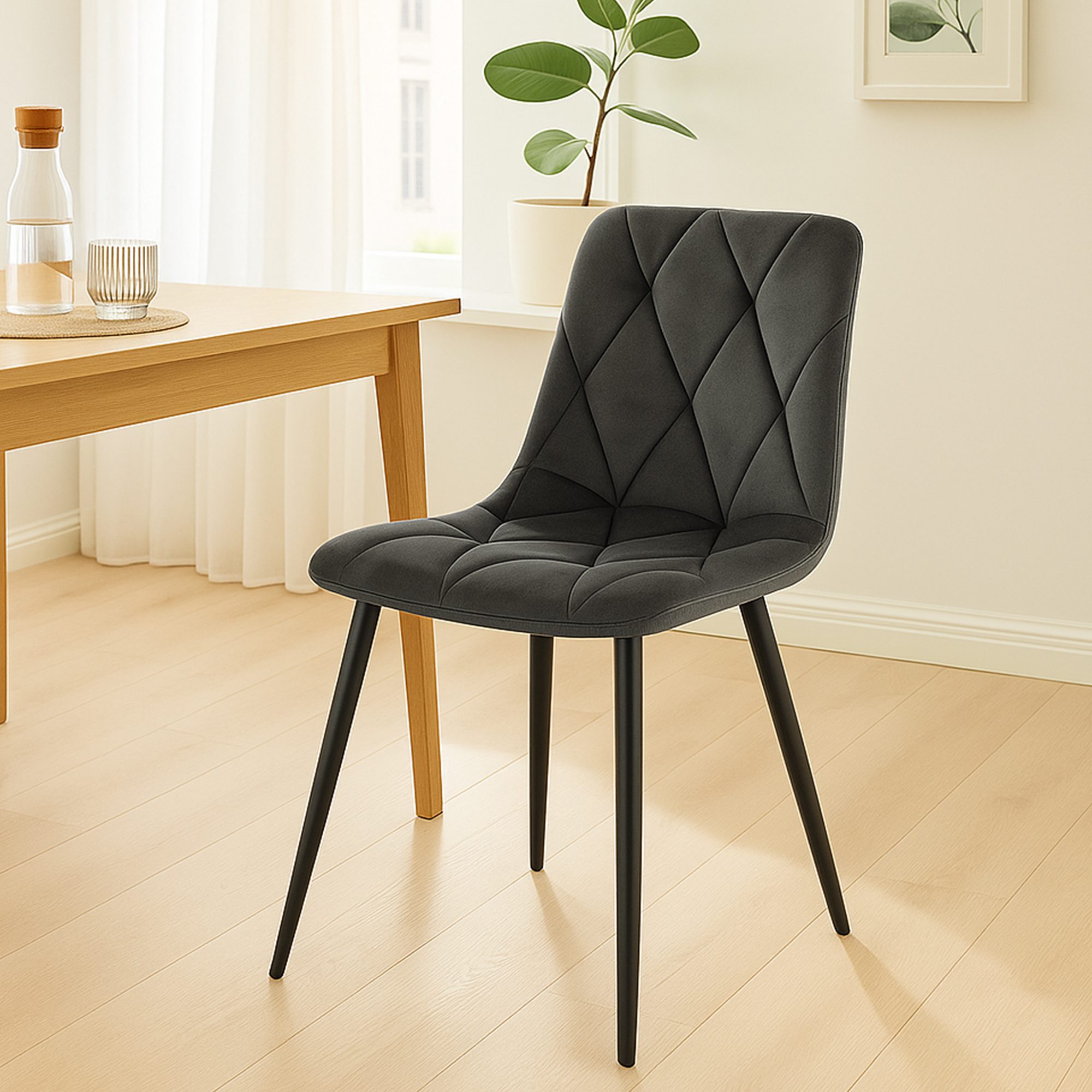 2er Set Esszimmerstuhl Clairton Samt - Image 3
