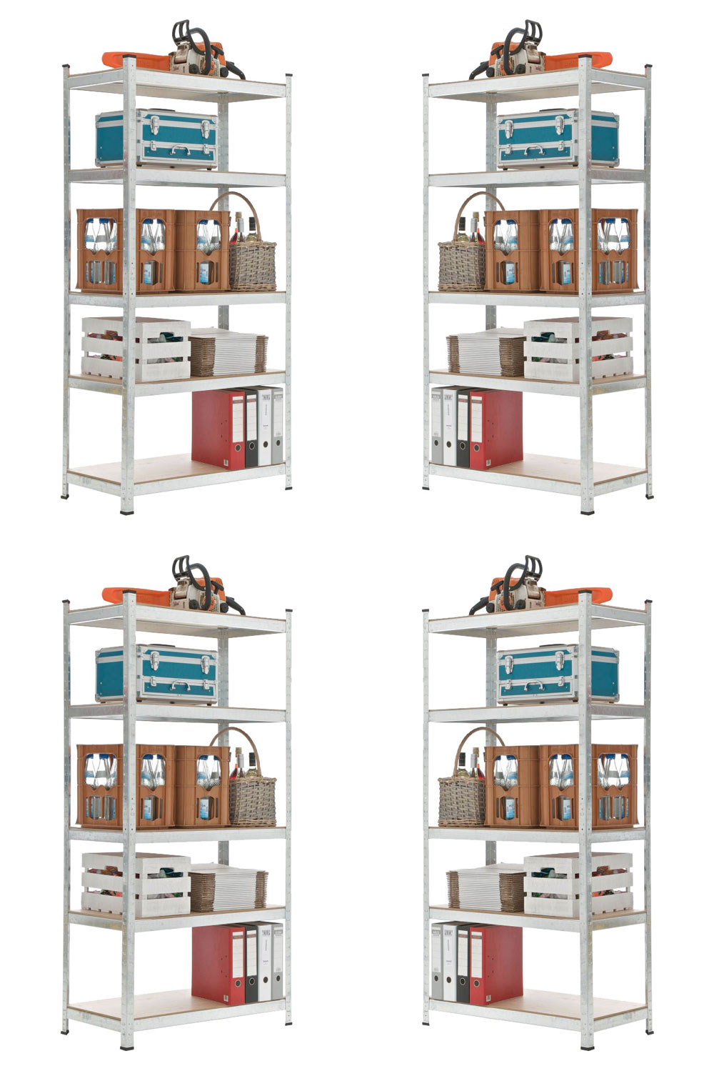 4x Steckregal 90x40x180