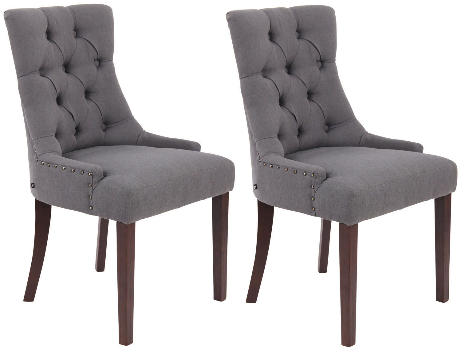 2er Set Esszimmerstuhl Aberdeen Stoff Antik