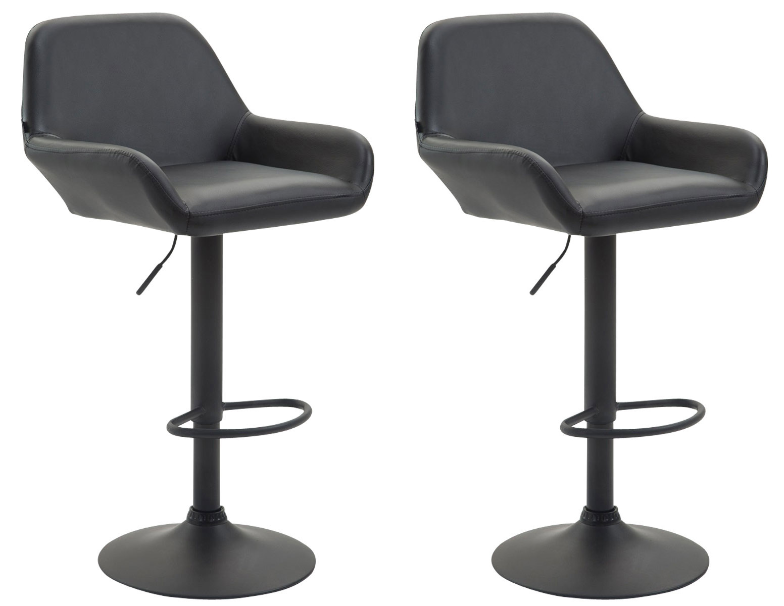 2er Set Barhocker Braga Kunstleder Schwarz