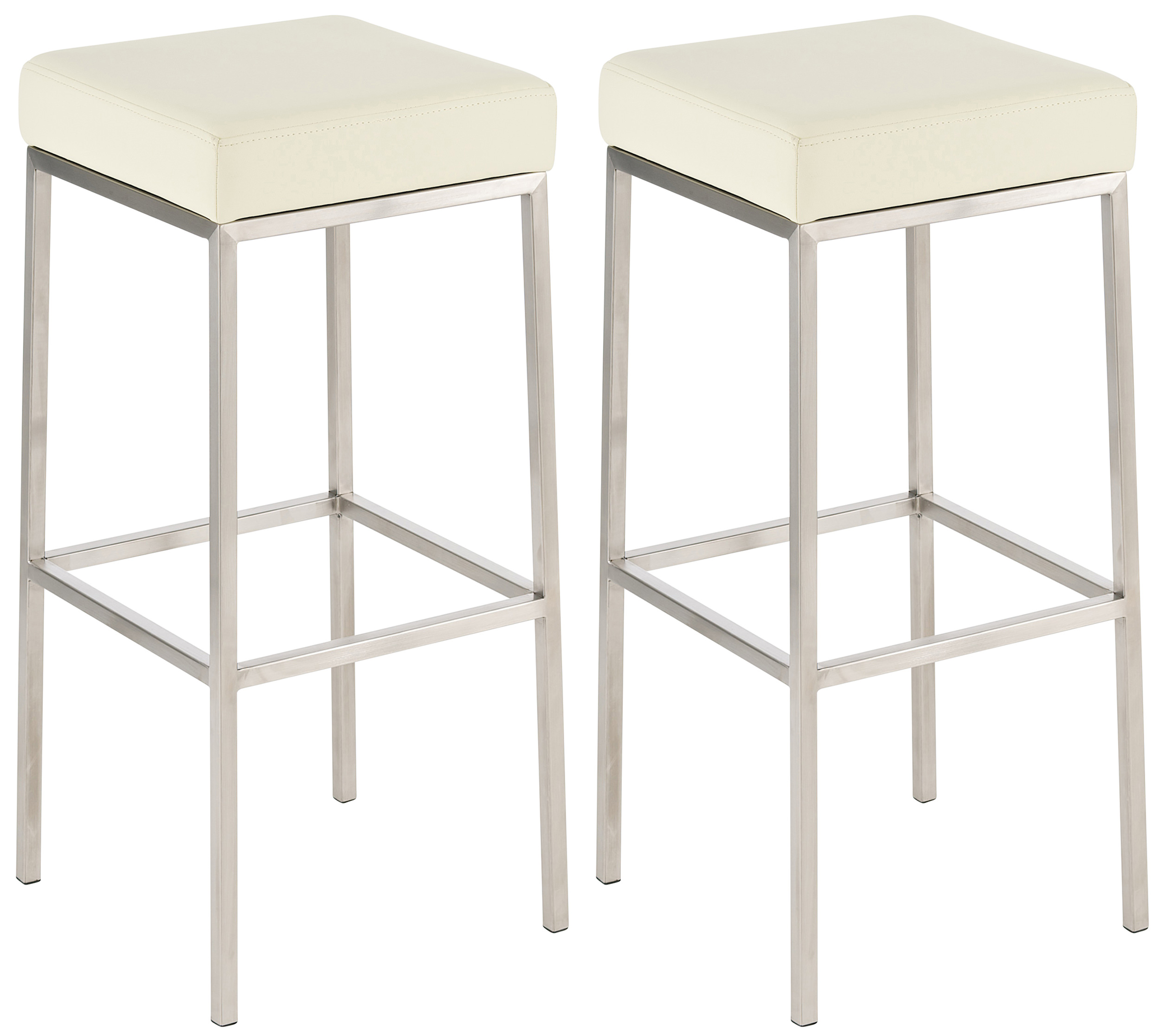 2er Set Barhocker Montreal 85 Kunstleder Edelstahl