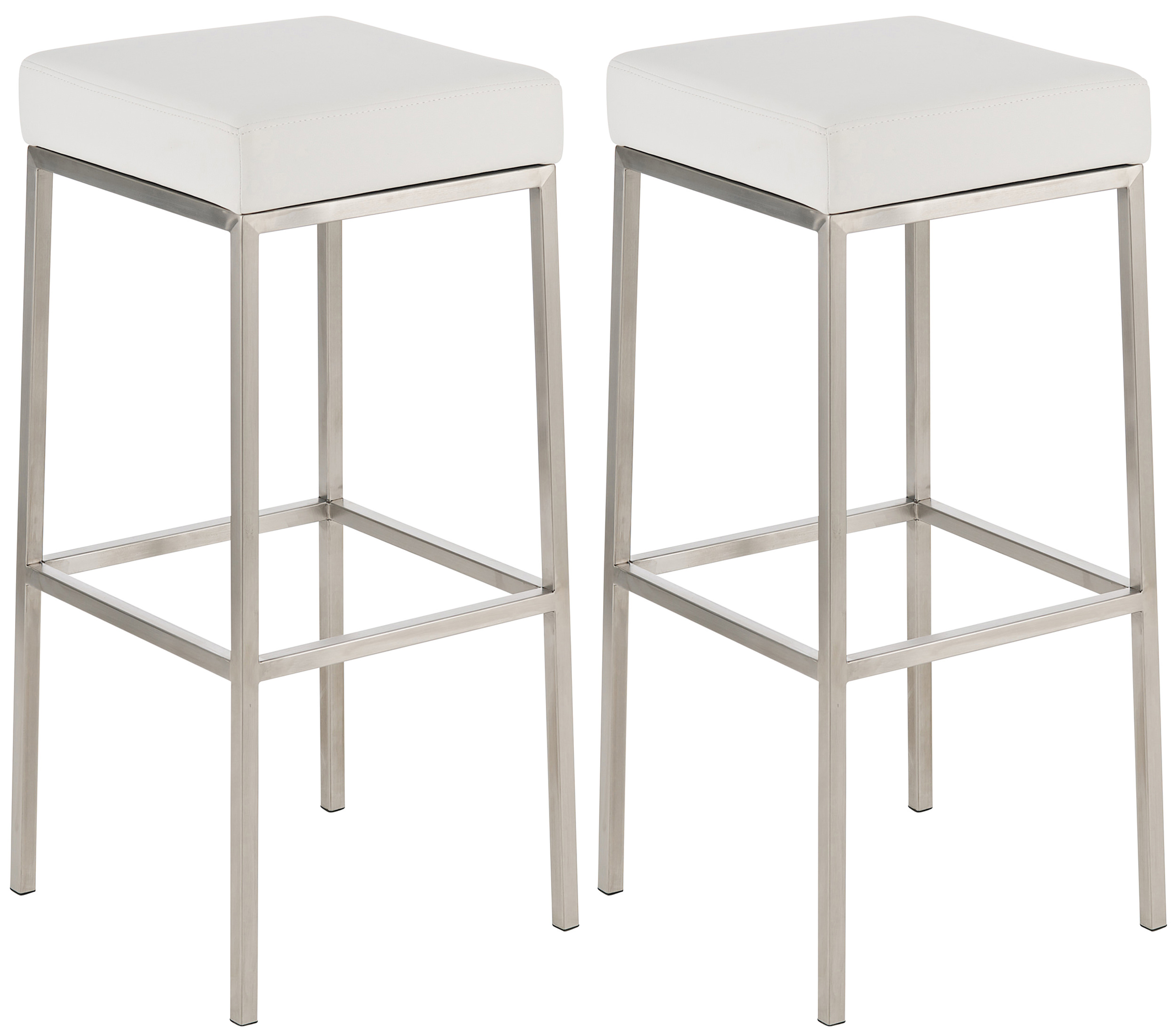 2er Set Barhocker Montreal 85 Kunstleder Edelstahl