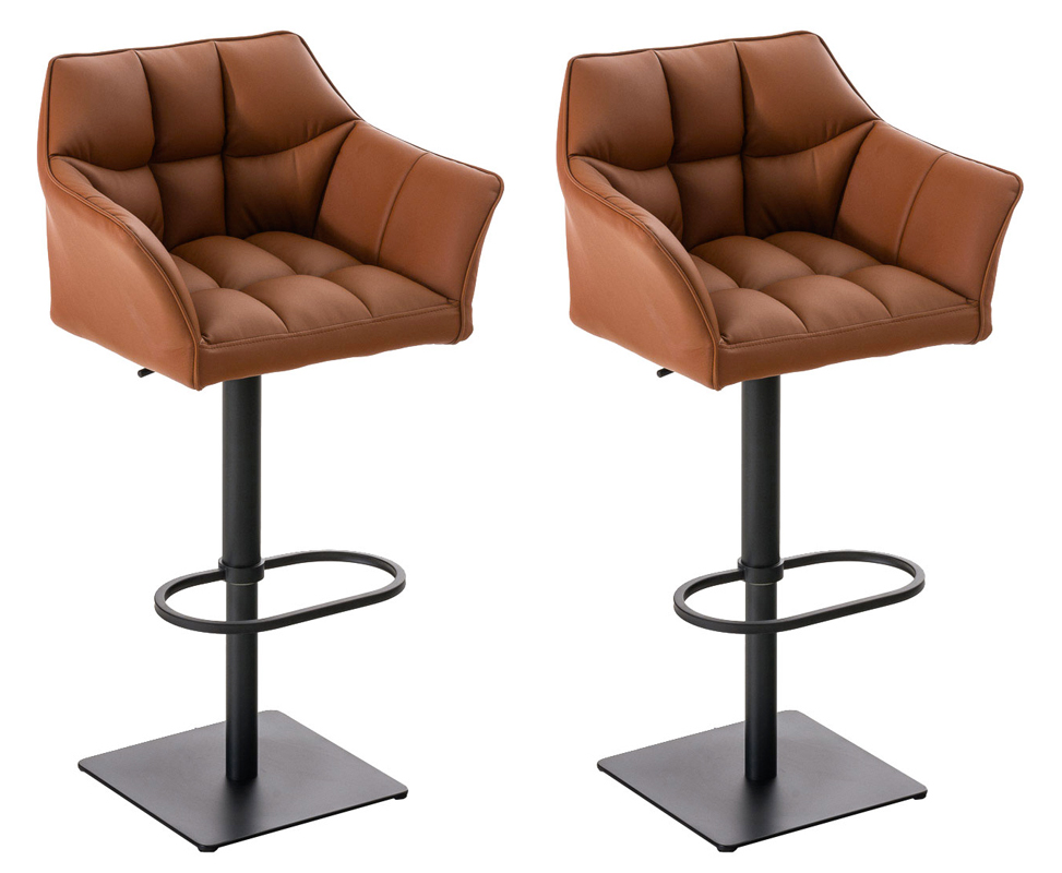2er Set Barhocker Damaso Kunstleder Schwarz