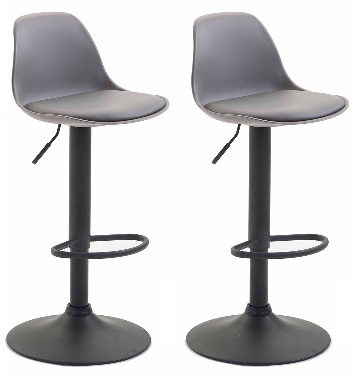 2er Set Barhocker Kiel Kunststoff Schwarz