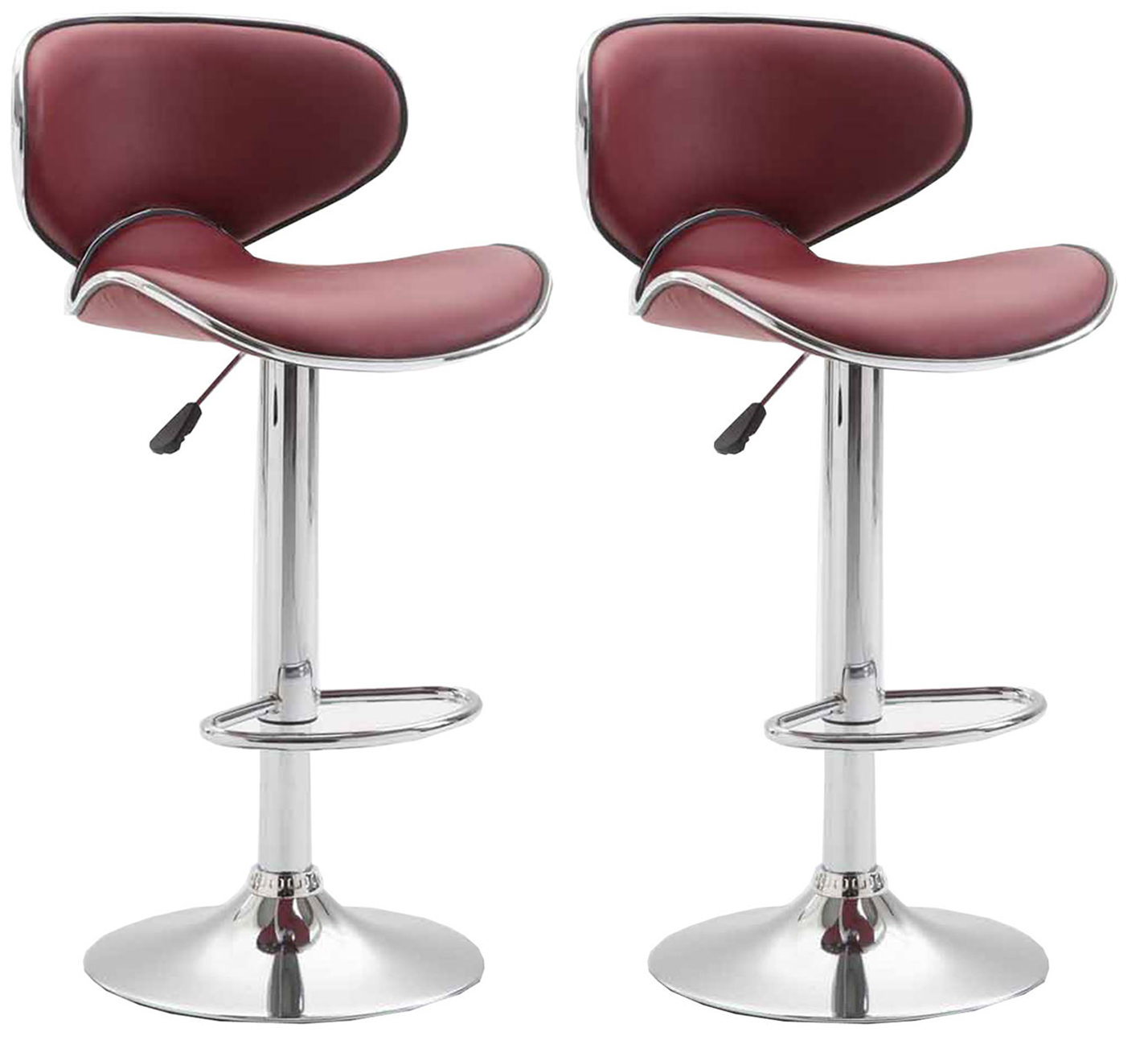 2er Set Barhocker Las Vegas V2 Kunstleder Chrom