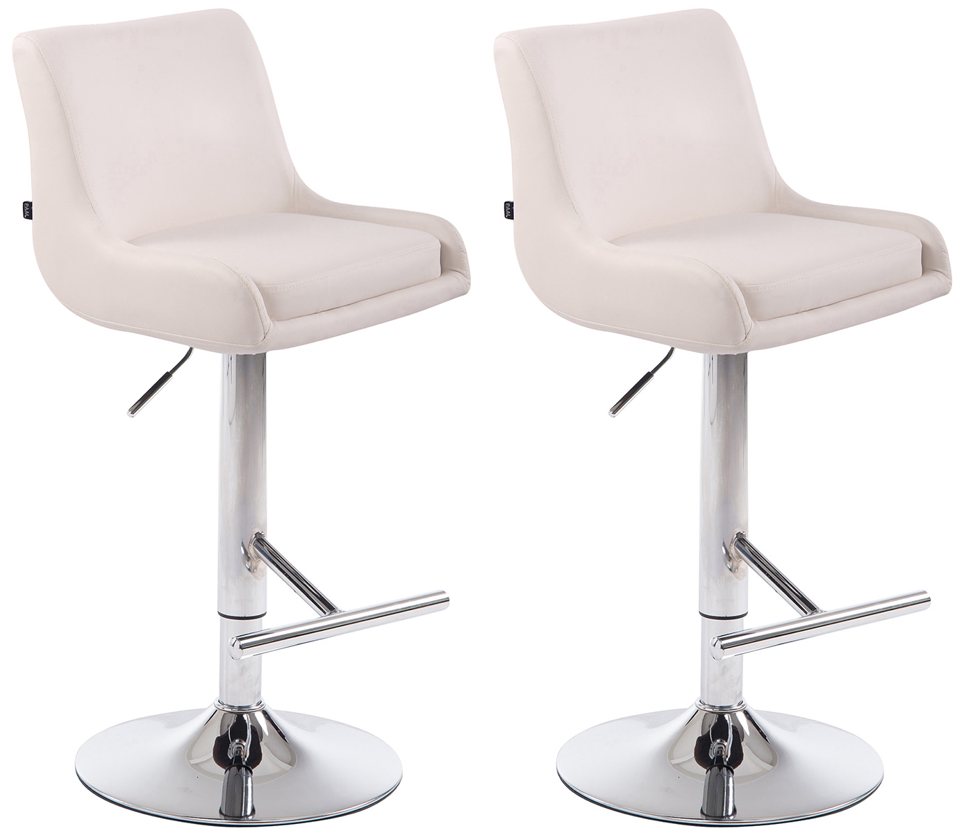 2er Set Barhocker Club Kunstleder Chrom