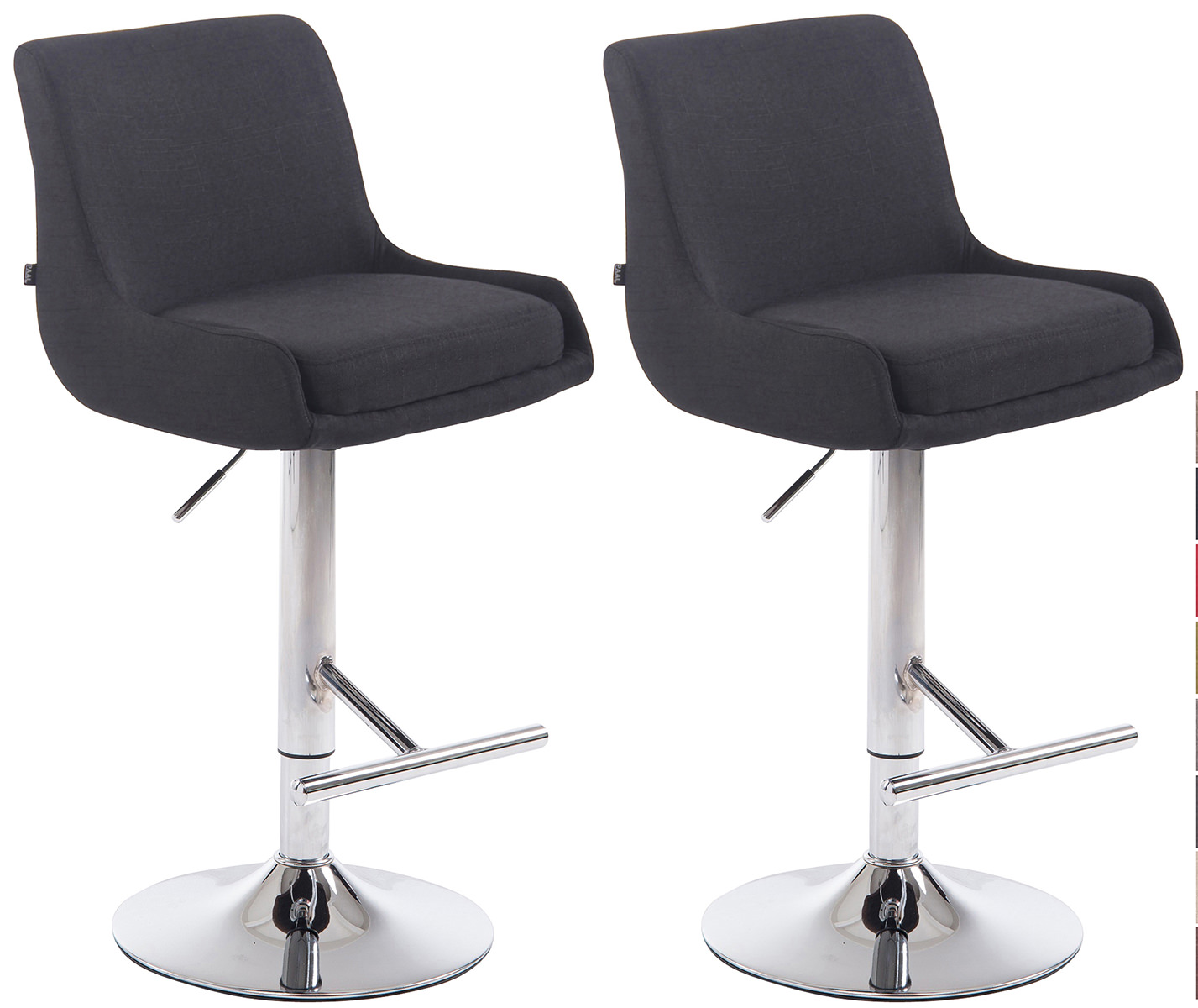 2er Set Barhocker Club Stoff Chrom