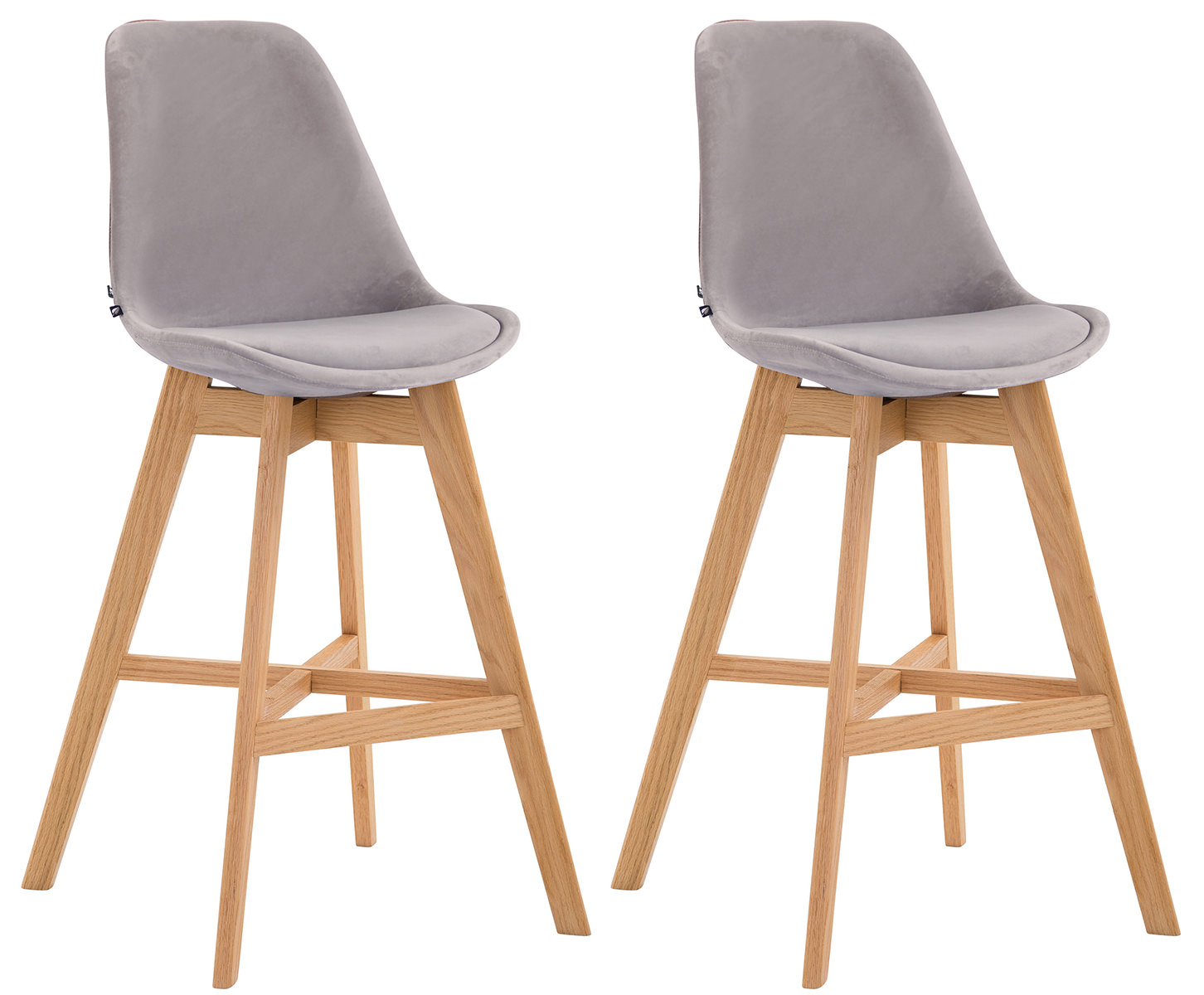 2er Set Barhocker Cannes Samt Natura