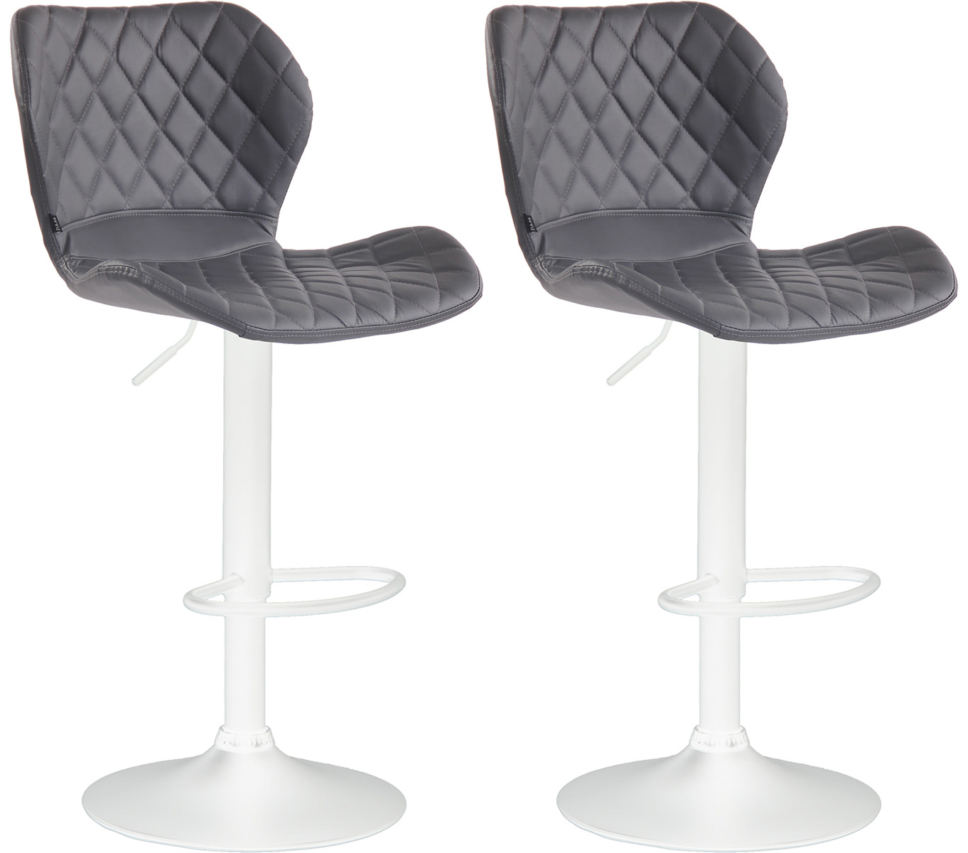 2er Set Barhocker Cork Kunstleder Weiß
