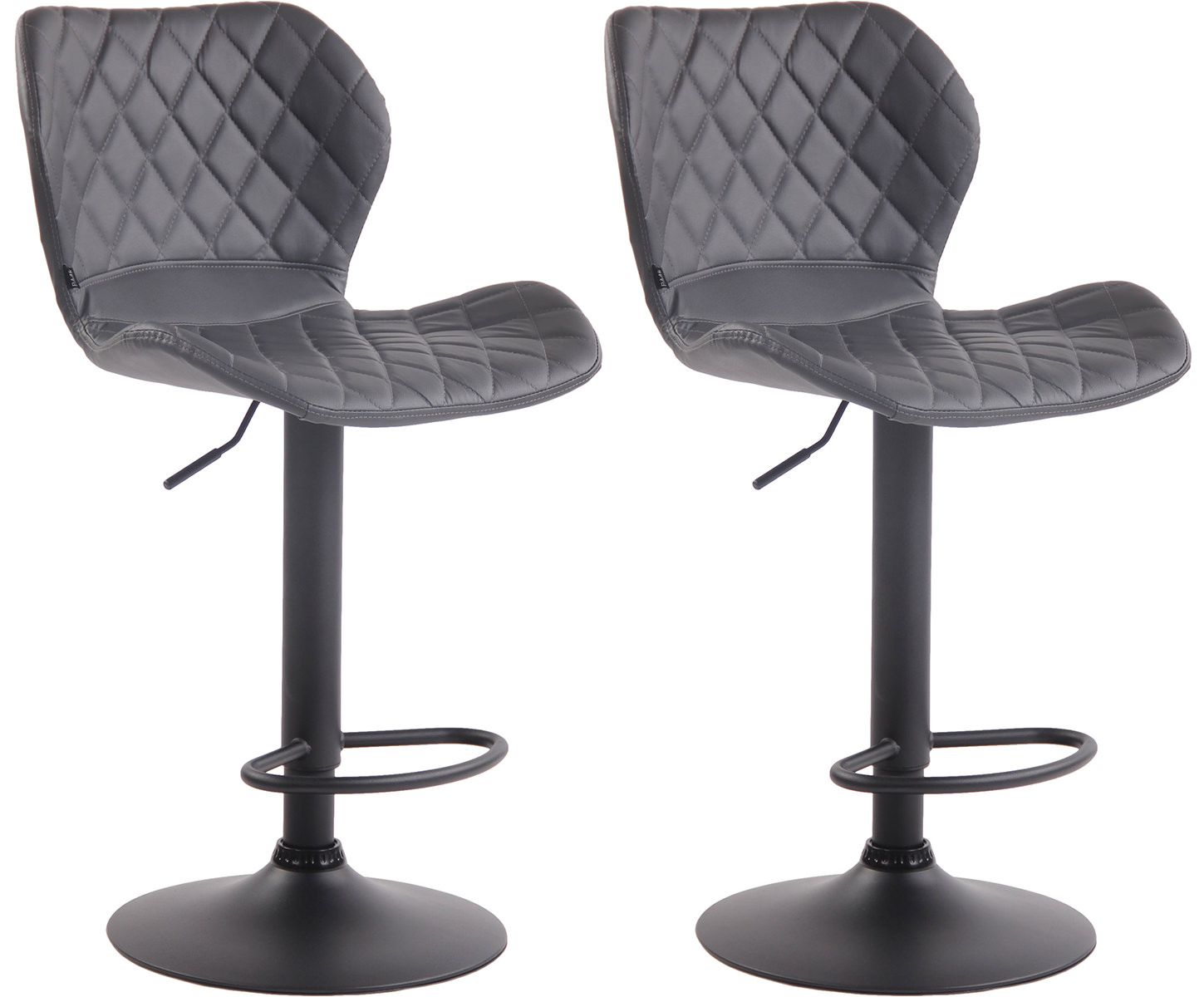 2er Set Barhocker Cork Kunstleder Schwarz