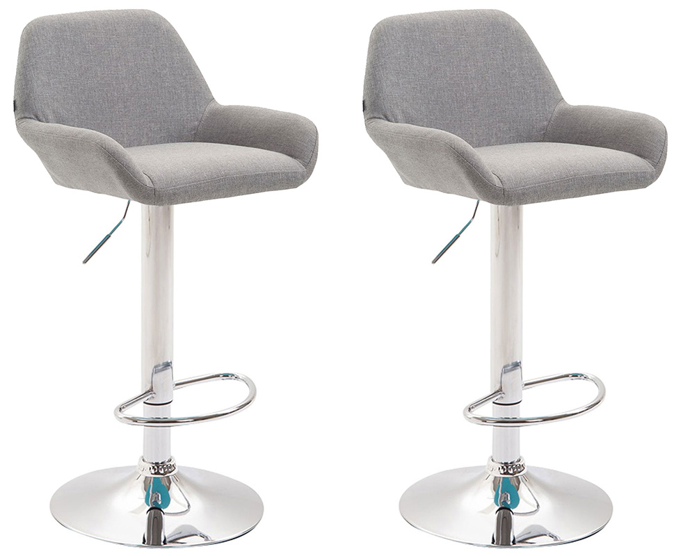 2er Set Barhocker Braga Stoff Chrom