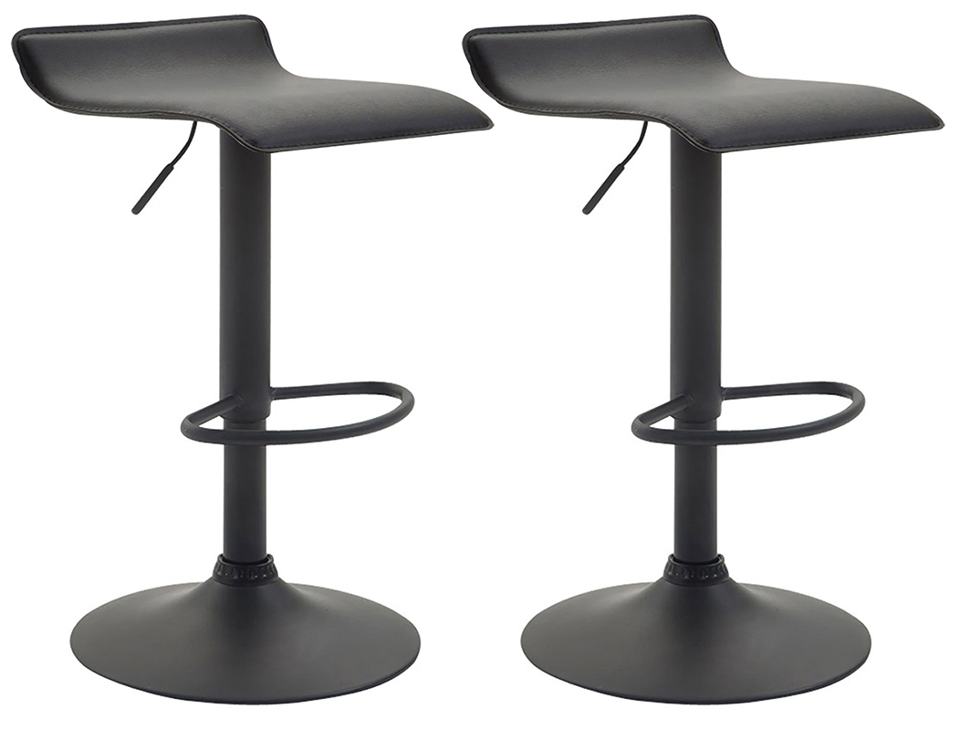 2er Set Barhocker Dyn V2 Kunstleder Schwarz