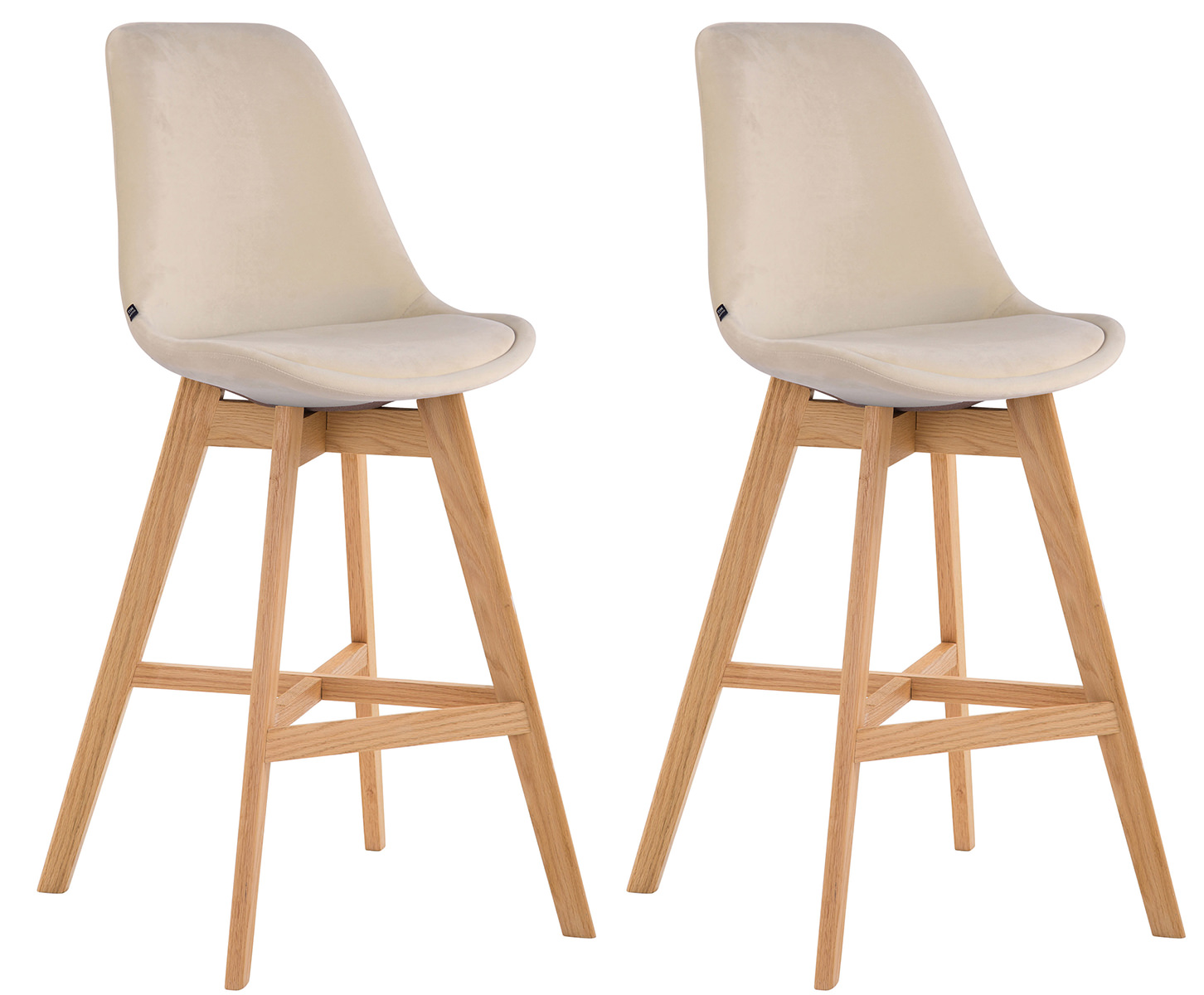 2er Set Barhocker Cannes Samt Natura