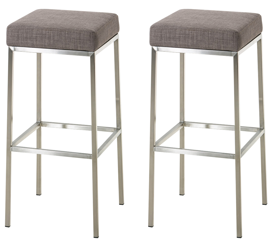 2er Set Barhocker Montreal 85 Stoff Edelstahl