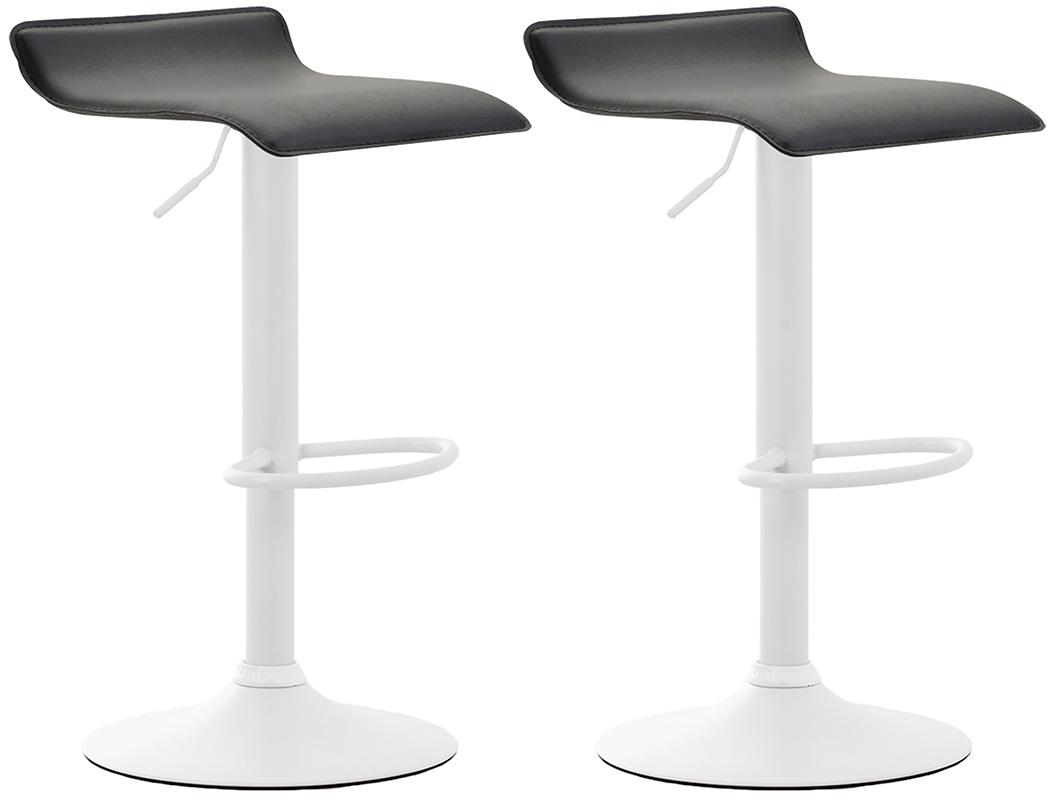 2er Set Barhocker Dyn V2 Kunstleder Weiß