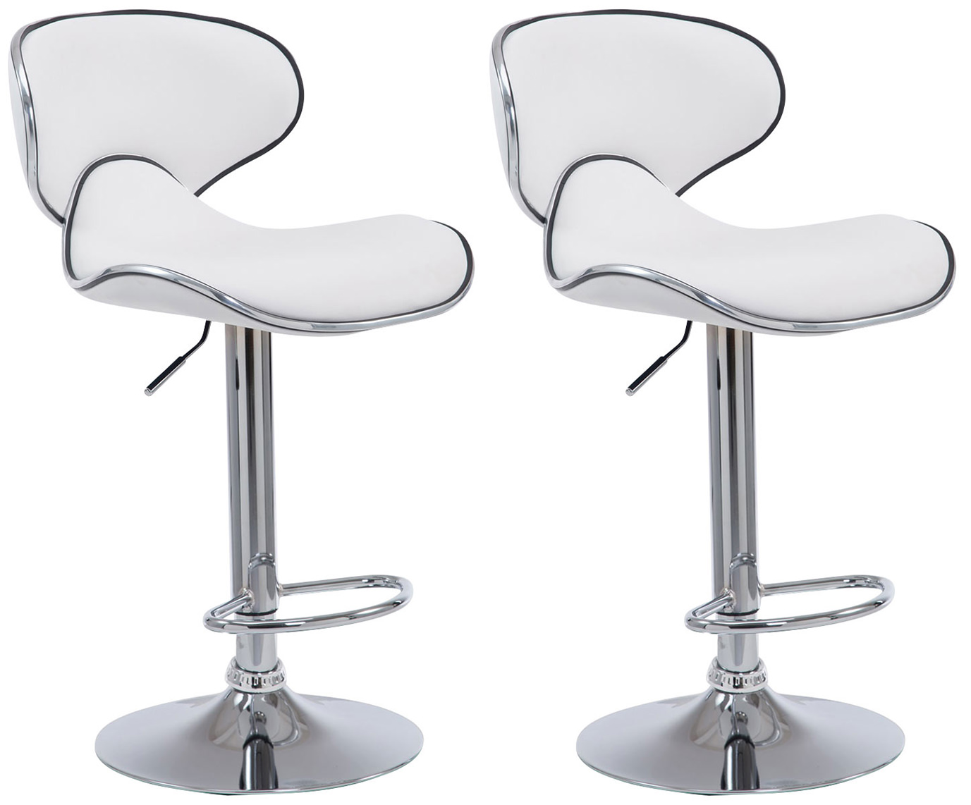2er Set Barhocker Las Vegas V2 Kunstleder Chrom
