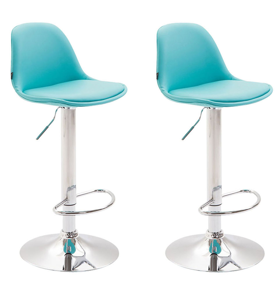2er Set Barhocker Kiel Vollgepolstert Kunstleder Chrom