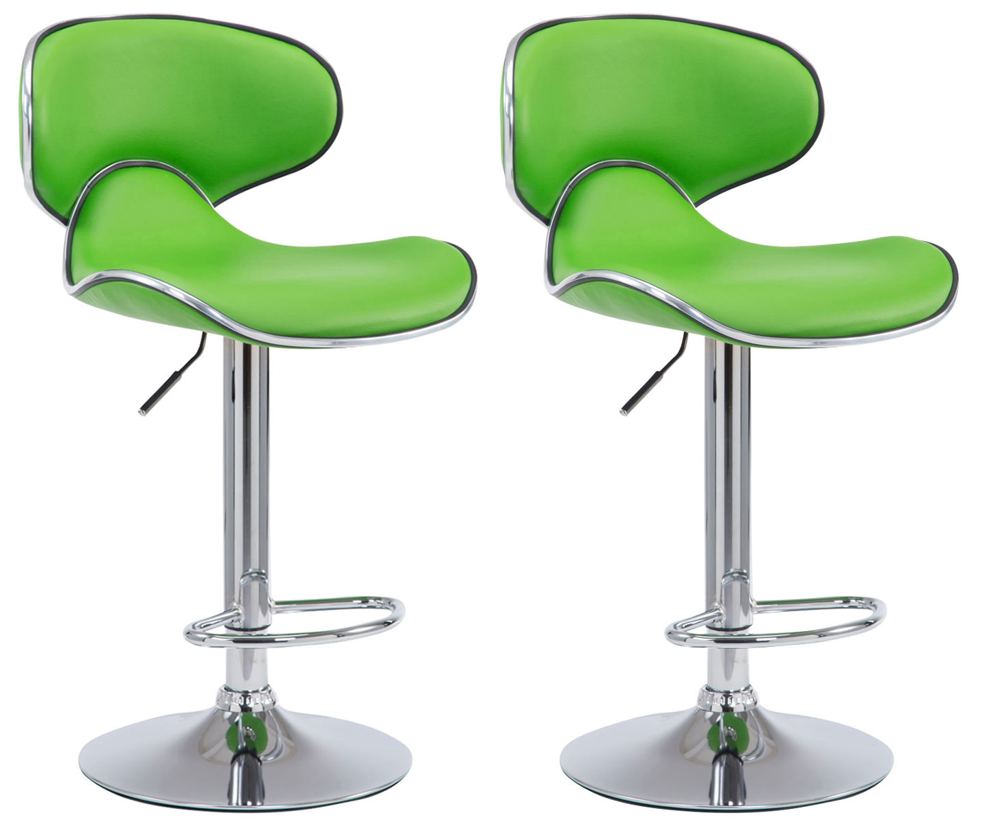 2er Set Barhocker Las Vegas V2 Kunstleder Chrom
