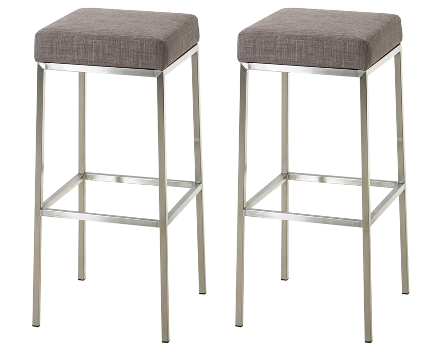 2er Set Barhocker Montreal 80 Stoff Edelstahl