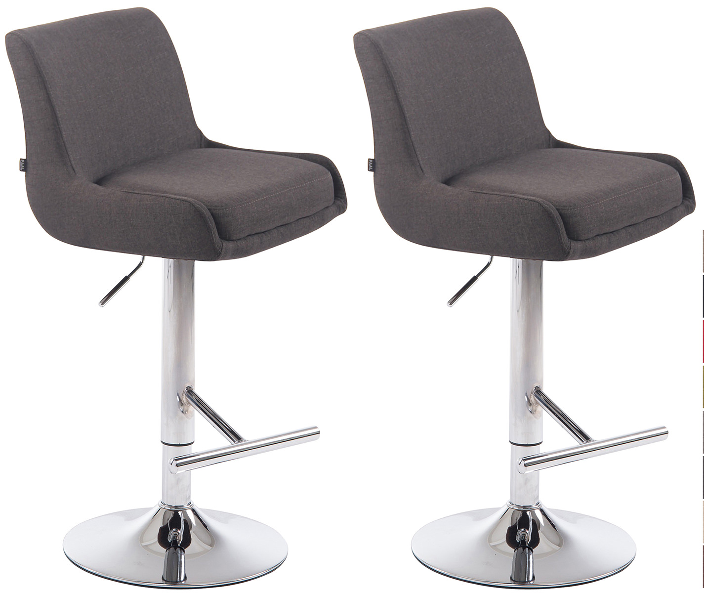 2er Set Barhocker Club Stoff Chrom