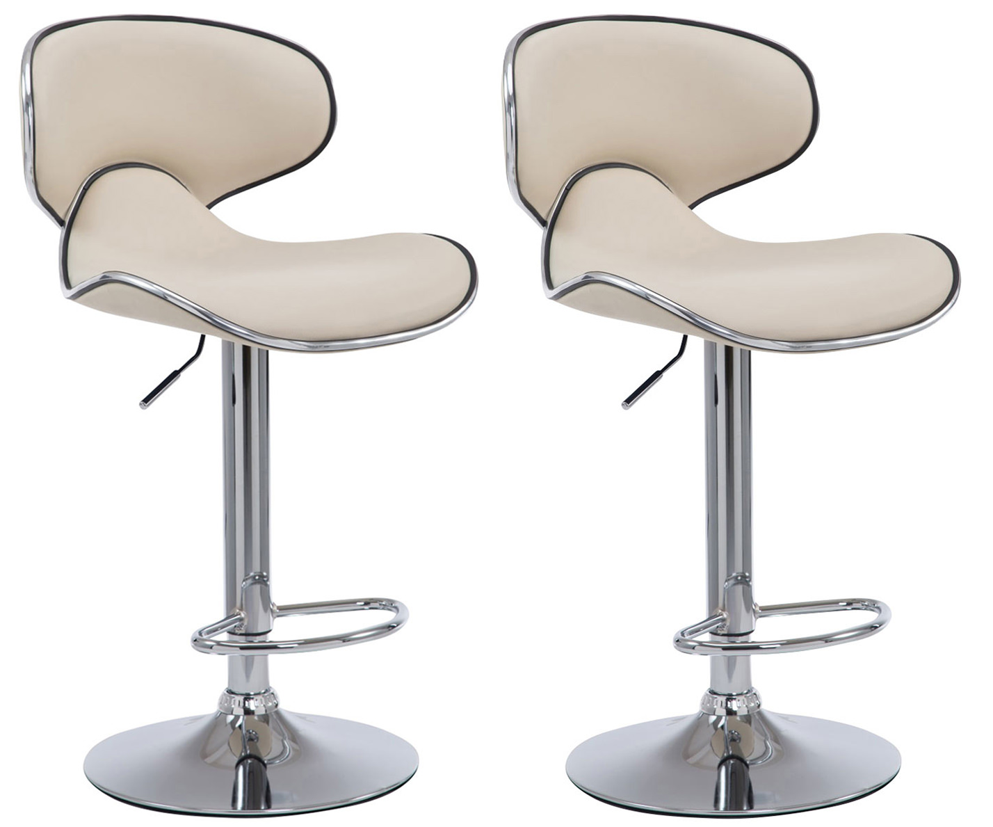 2er Set Barhocker Las Vegas V2 Kunstleder Chrom