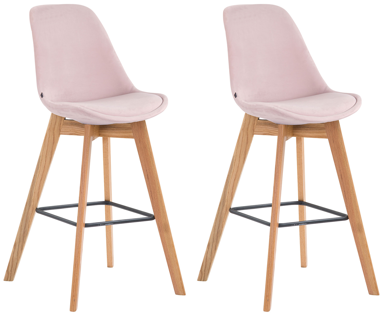 2er Set Barhocker Metz Samt Natura