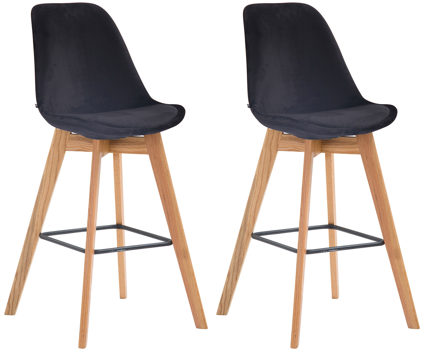 2er Set Barhocker Metz Samt Natura