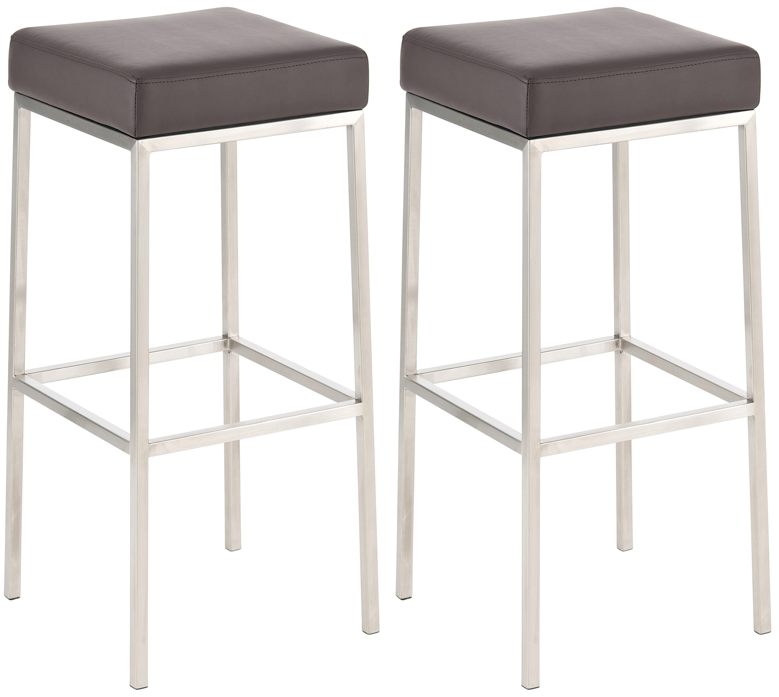 2er Set Barhocker Montreal 85 Kunstleder Edelstahl
