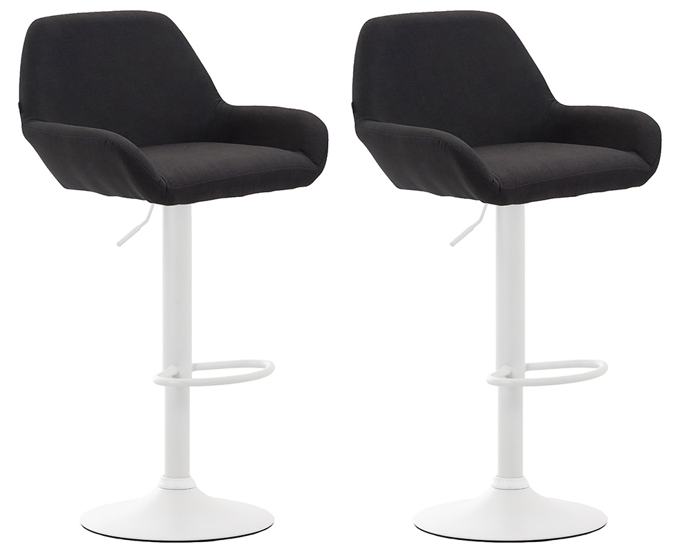 2er Set Barhocker Braga Stoff Weiß