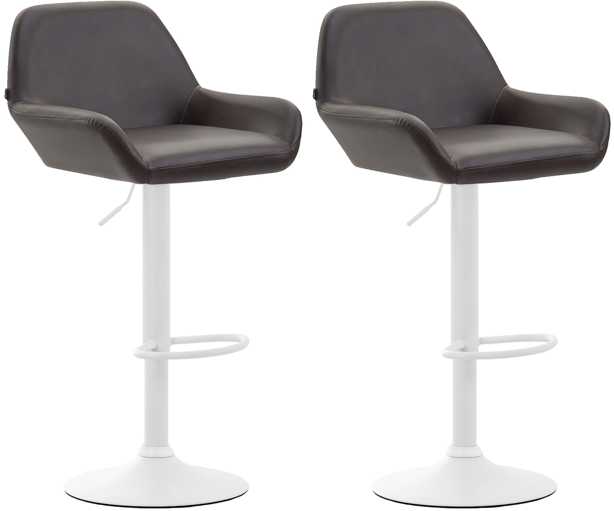 2er Set Barhocker Braga Kunstleder Weiß - Image 4