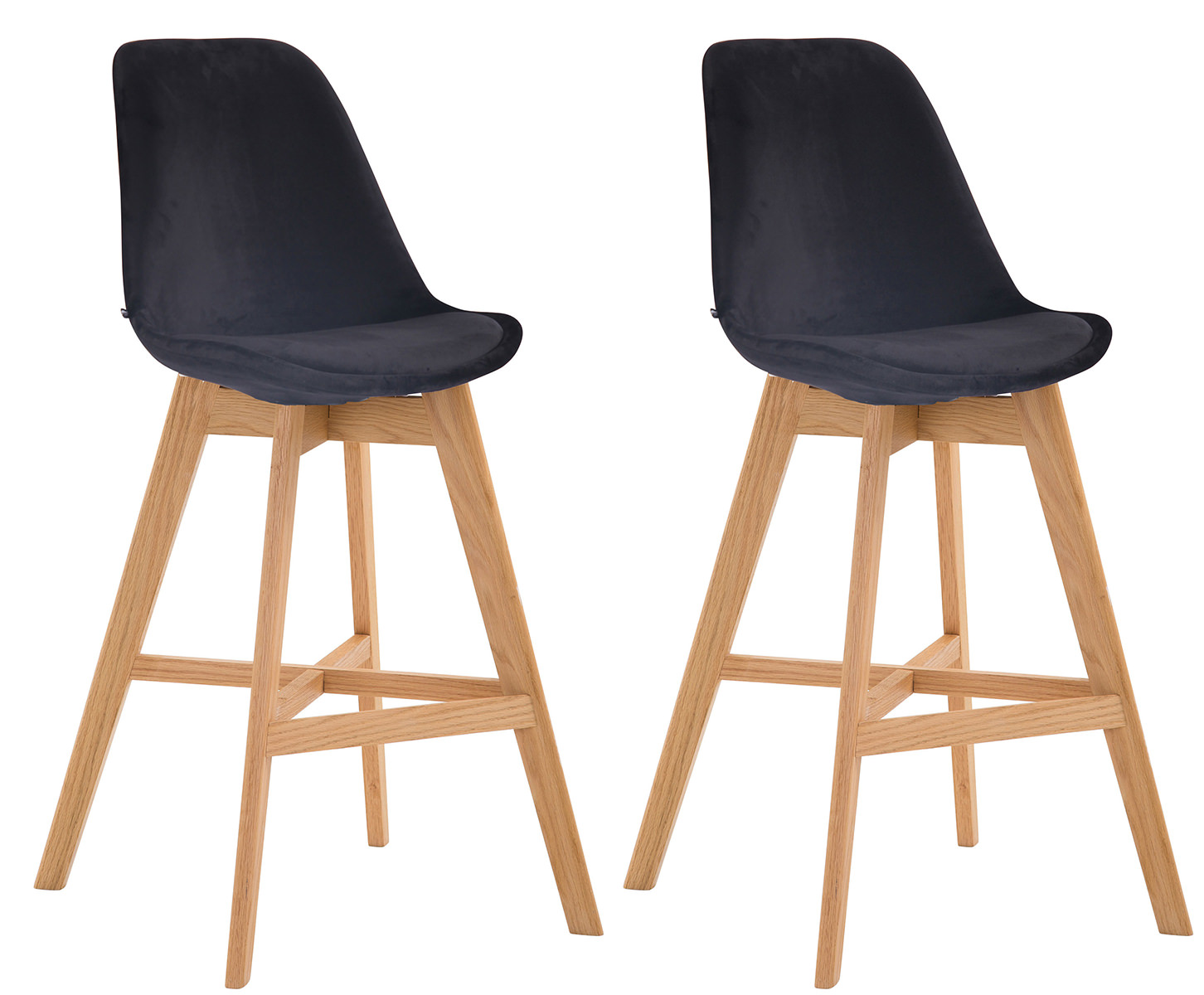 2er Set Barhocker Cannes Samt Natura