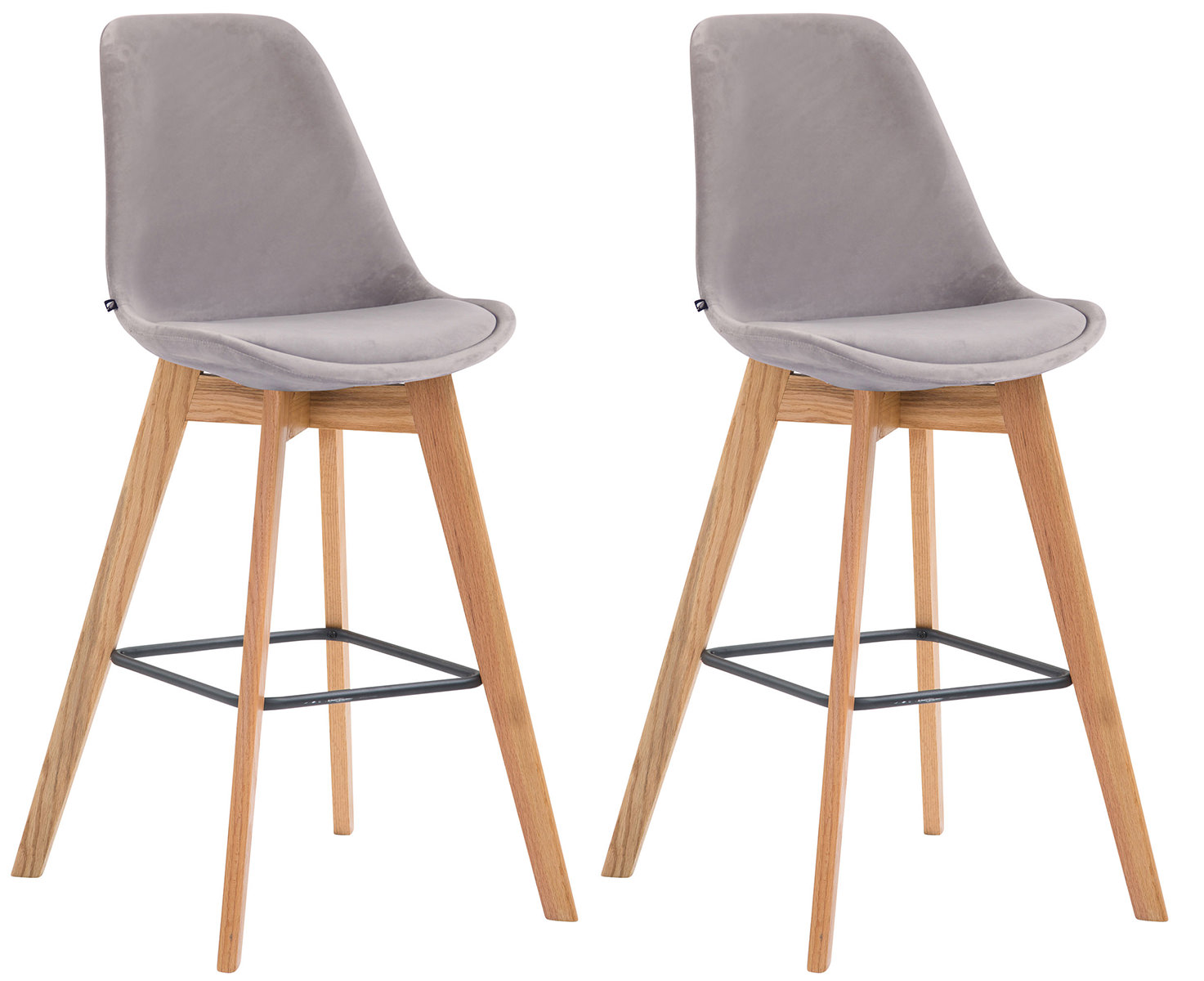 2er Set Barhocker Metz Samt Natura
