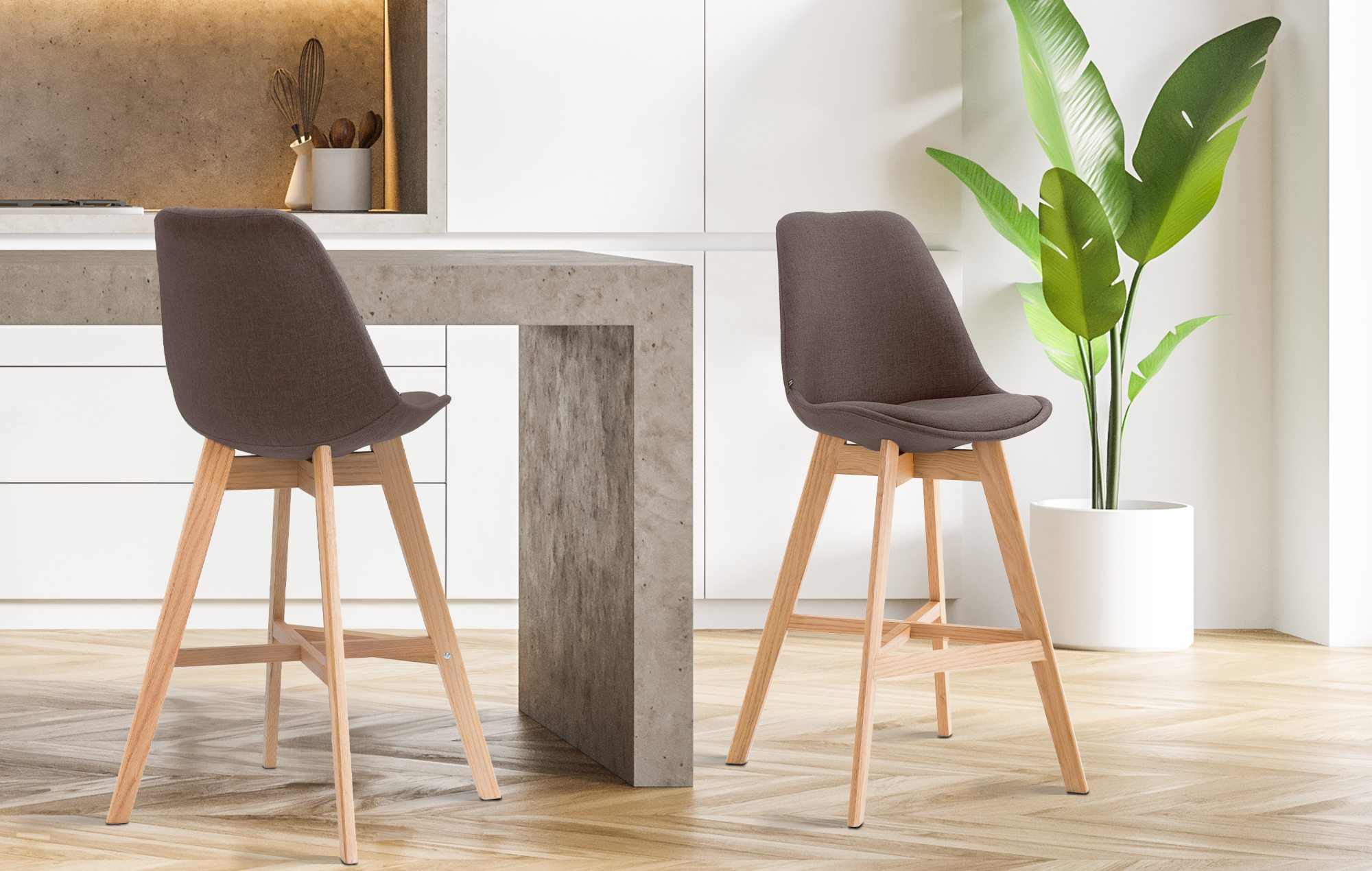 2er Set Barhocker Cannes Stoff Natura