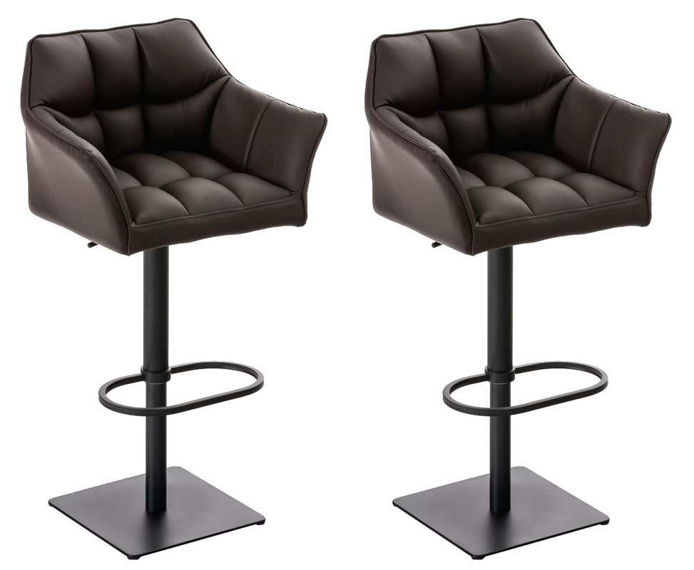 2er Set Barhocker Damaso Kunstleder Schwarz