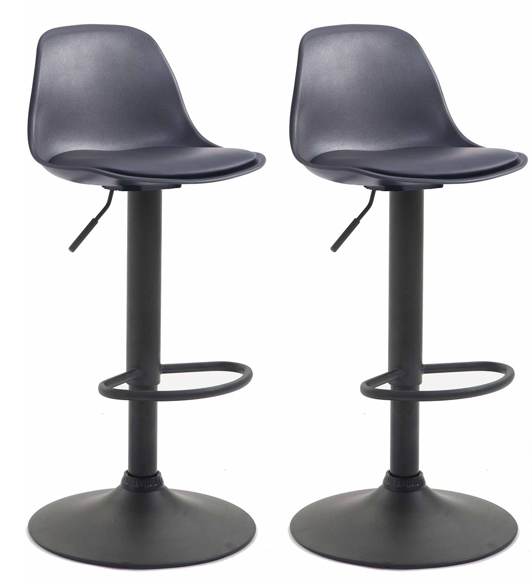 2er Set Barhocker Kiel Kunststoff Schwarz