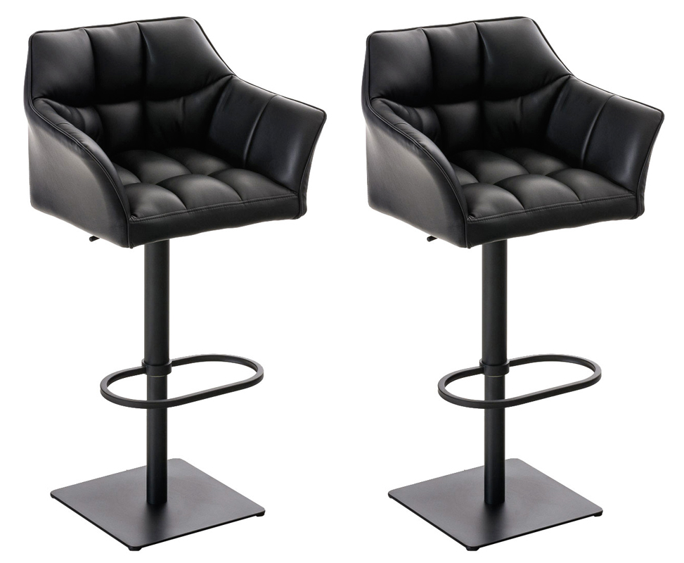 2er Set Barhocker Damaso Kunstleder Schwarz