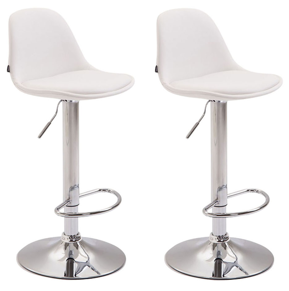 2er Set Barhocker Kiel Vollgepolstert Kunstleder Chrom