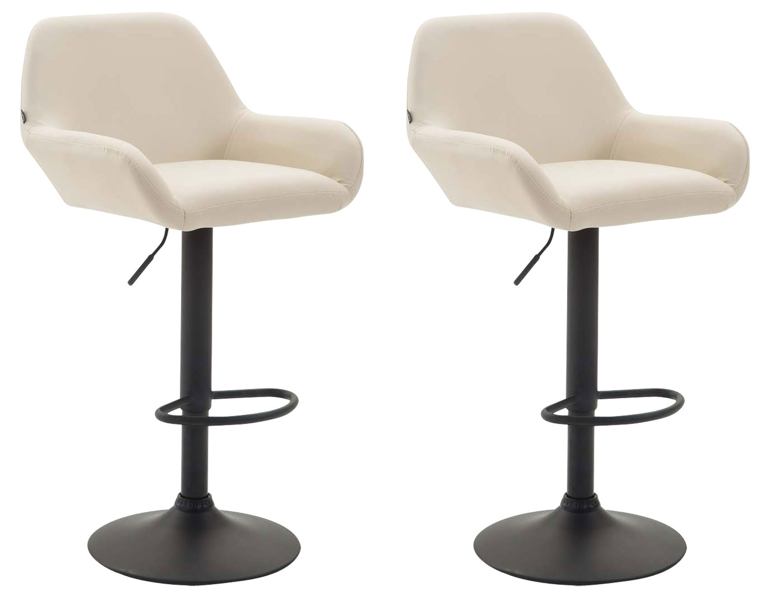 2er Set Barhocker Braga Kunstleder Schwarz