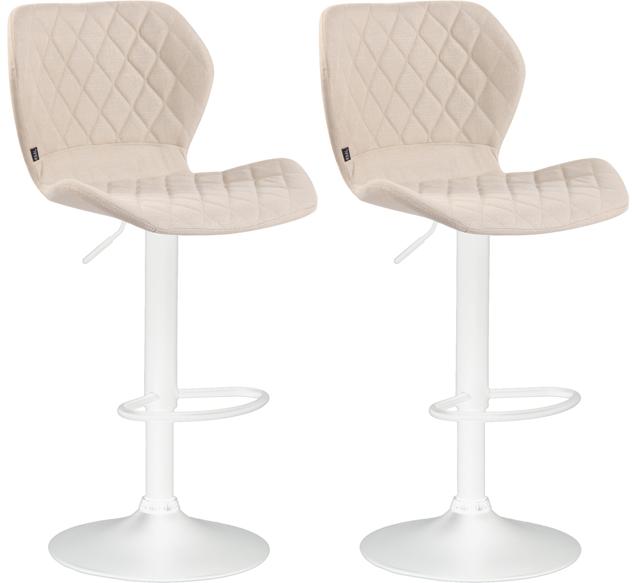 2er Set Barhocker Cork Stoff Weiß