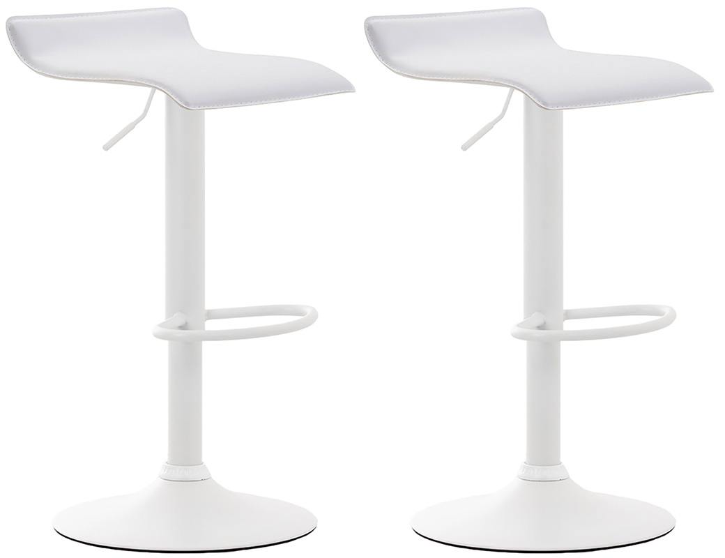 2er Set Barhocker Dyn V2 Kunstleder Weiß