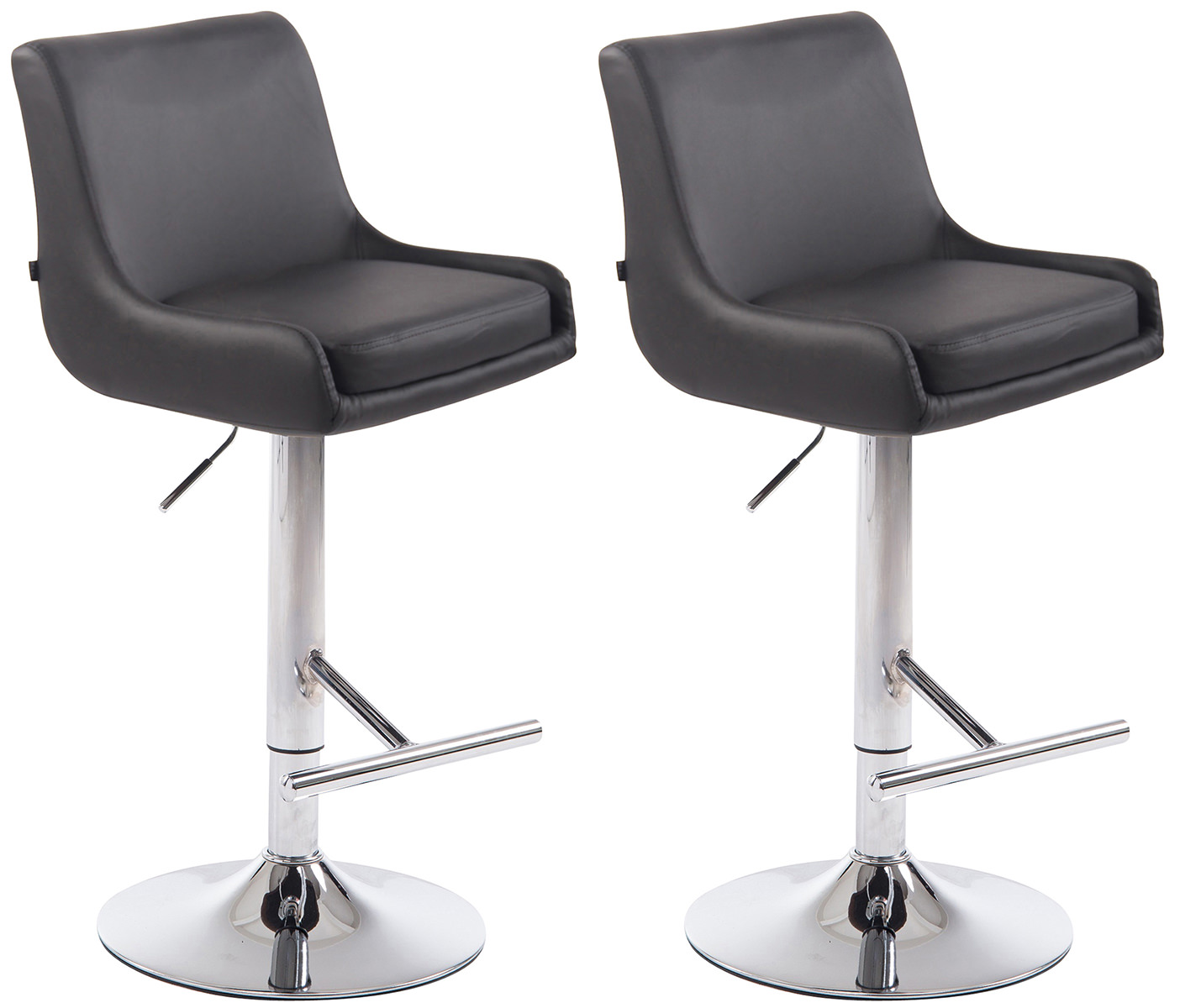 2er Set Barhocker Club Kunstleder Chrom