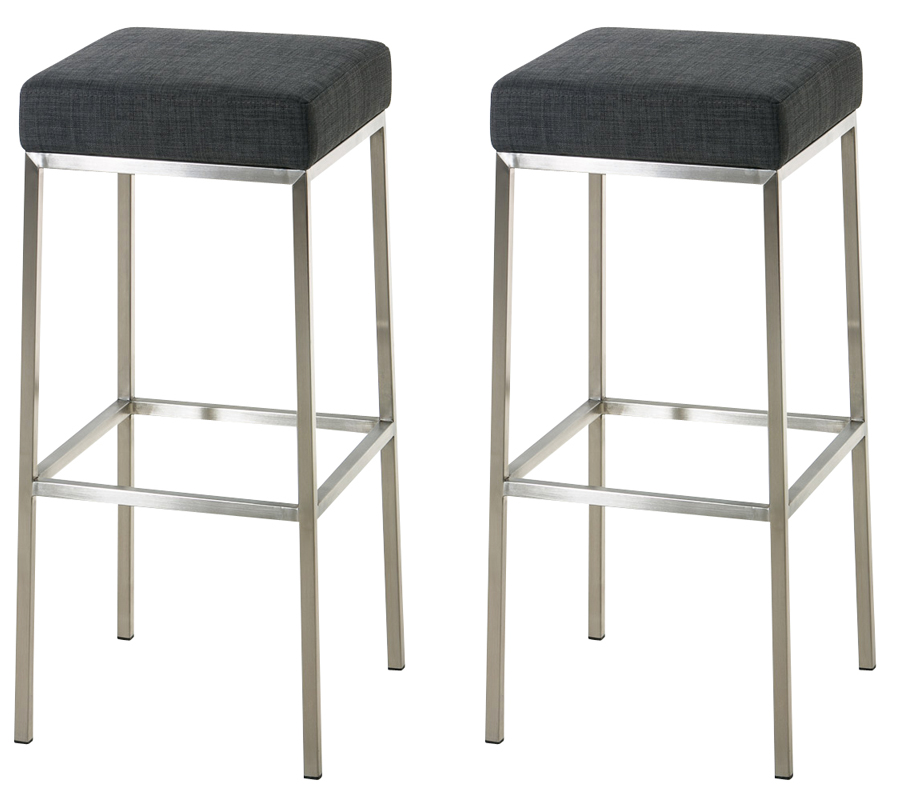 2er Set Barhocker Montreal 85 Stoff Edelstahl