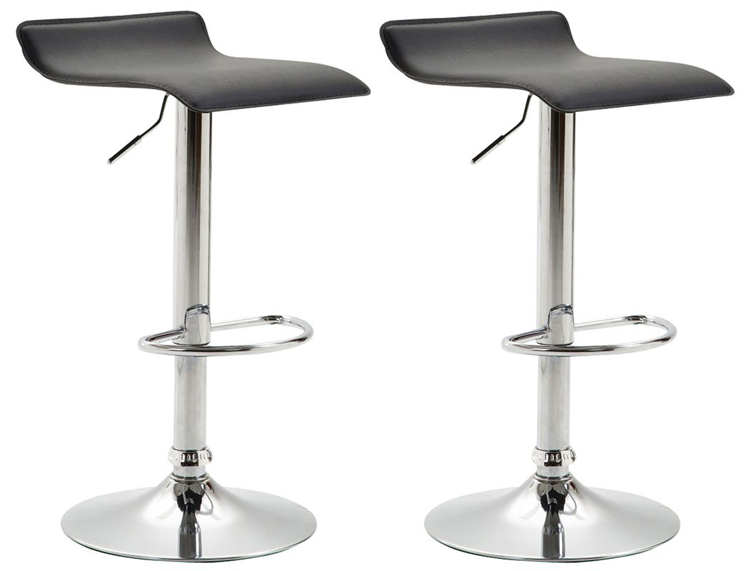 2er Set Barhocker Dyn V2 Kunstleder Chrom