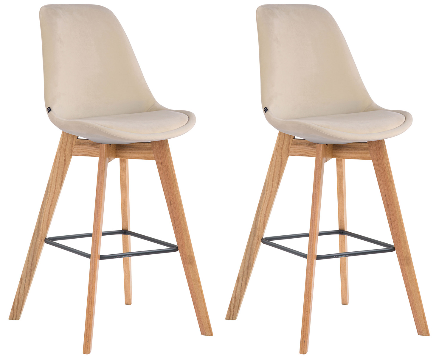 2er Set Barhocker Metz Samt Natura