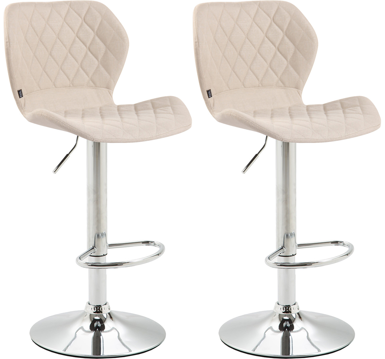 2er Set Barhocker Cork Stoff Chrom