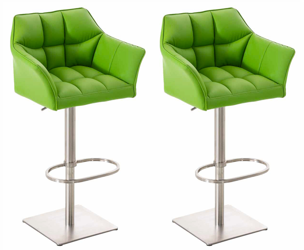 2er Set Barhocker Damaso Kunstleder Edelstahl