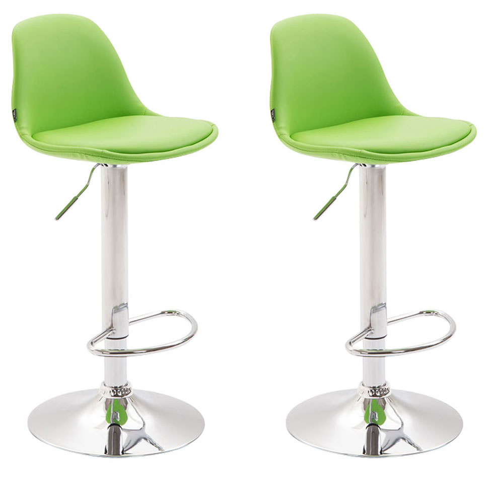 2er Set Barhocker Kiel Vollgepolstert Kunstleder Chrom