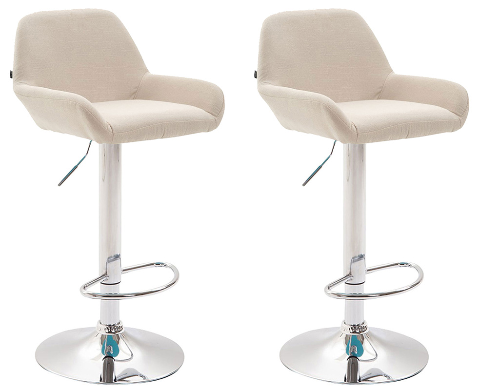 2er Set Barhocker Braga Stoff Chrom