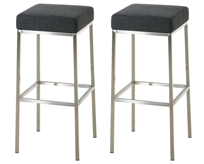 2er Set Barhocker Montreal 80 Stoff Edelstahl