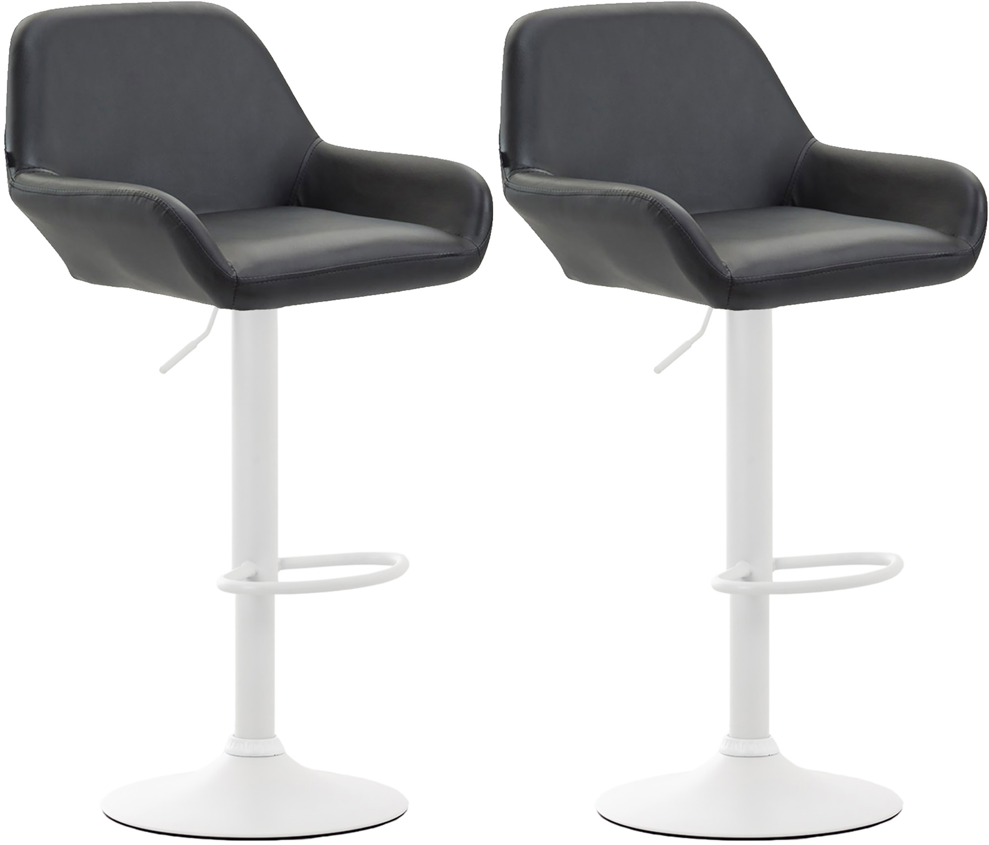 2er Set Barhocker Braga Kunstleder Weiß - Image 4